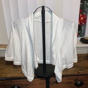 White Open Front Cardigan